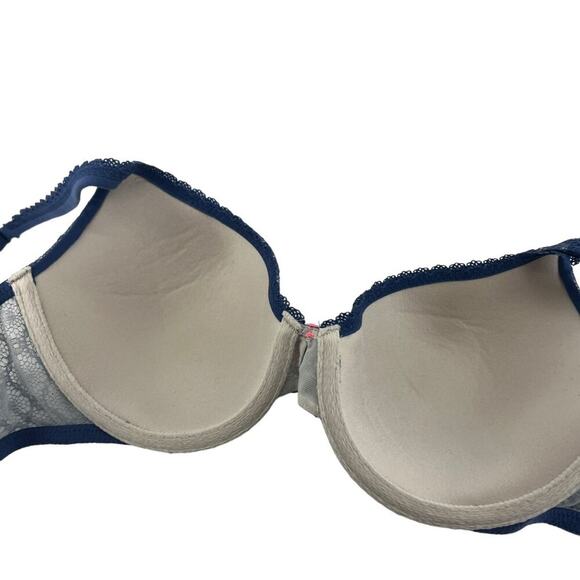 Victoria's Secret Body By Victoria Lined Perfect Coverage Womens 34C Blue Lace - Picture 3 of 8